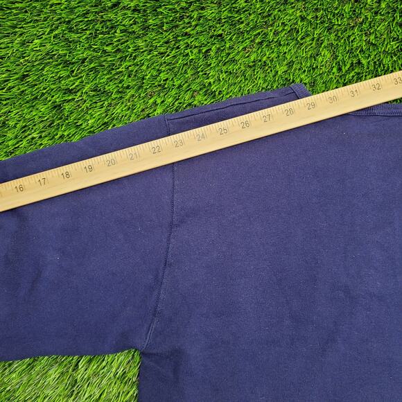 Vintage 80s JERZEES Henley Sweatshirt S/M 18x24 Purple Crop USA - Picture 3 of 10